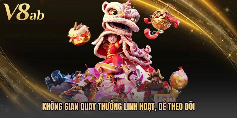 Không gian quay thưởng linh hoạt, dễ theo dõi